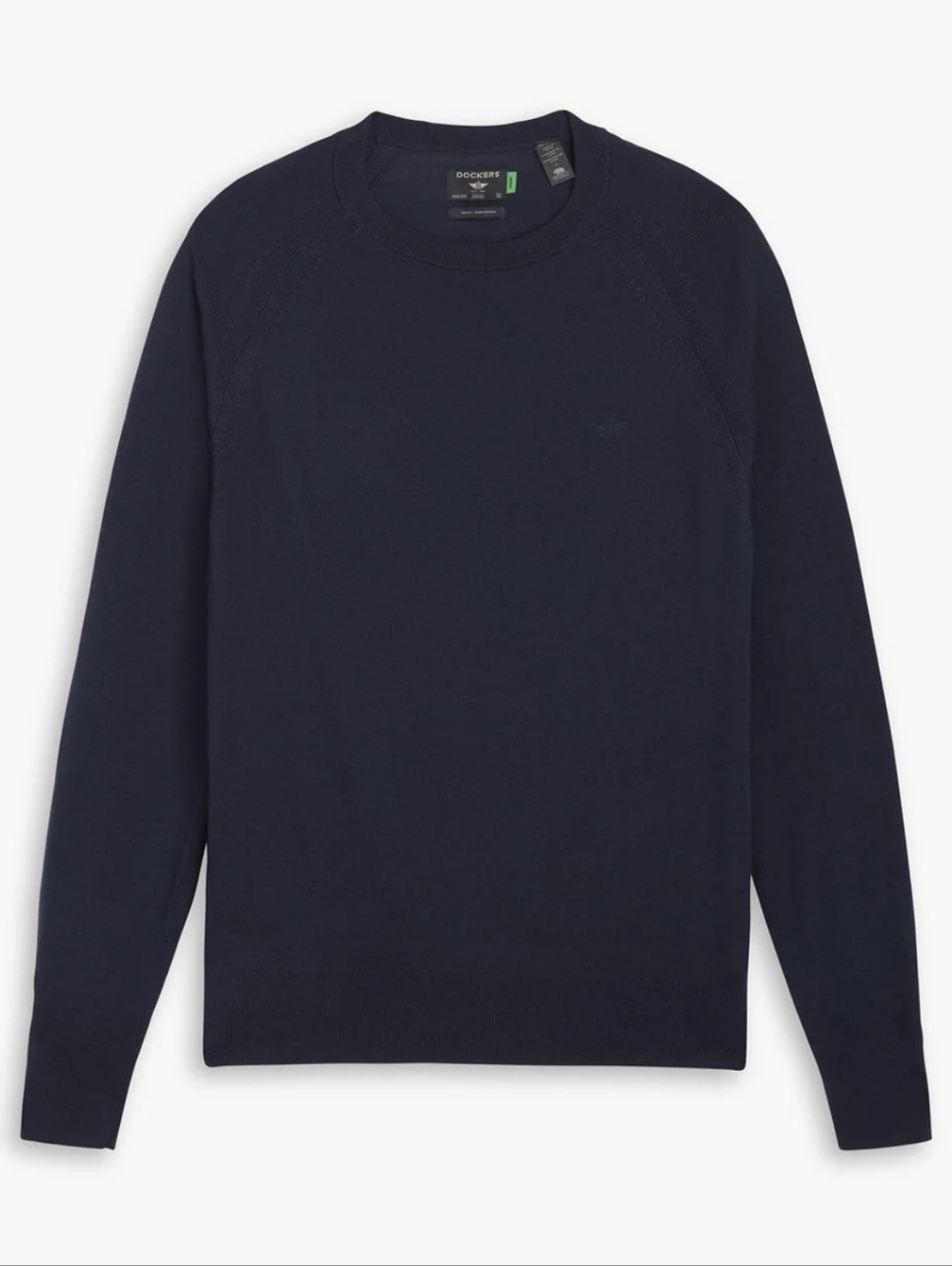 Dockers Crewneck Sweater Navy Blue Regular Fit Cotton Blend L NWT
